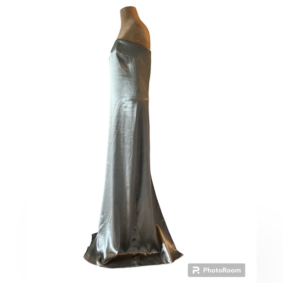 Anthropologie Sachin & Babi Stella Strapless Hammered Back-Slit Gown Mos… - Picture 5 of 16